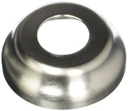 Stainless steel trim ring with brushed finish and centered oval opening for shower installation.