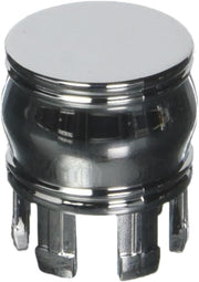 Chrome finished decorative end cap with flat top and ribbed band detail for Delta faucet.