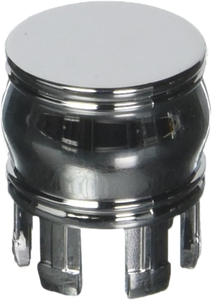 Chrome finished decorative end cap with flat top and ribbed band detail for Delta faucet.