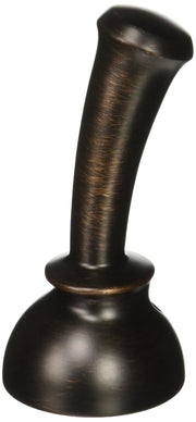 Curved metal lever handle in Venetian bronze finish with brushed texture and rounded base.