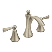 Moen Wynford Two Handle Widespread High Arc Bathroom Faucet with Lever Handles in Brushed Nickel - T4520BN