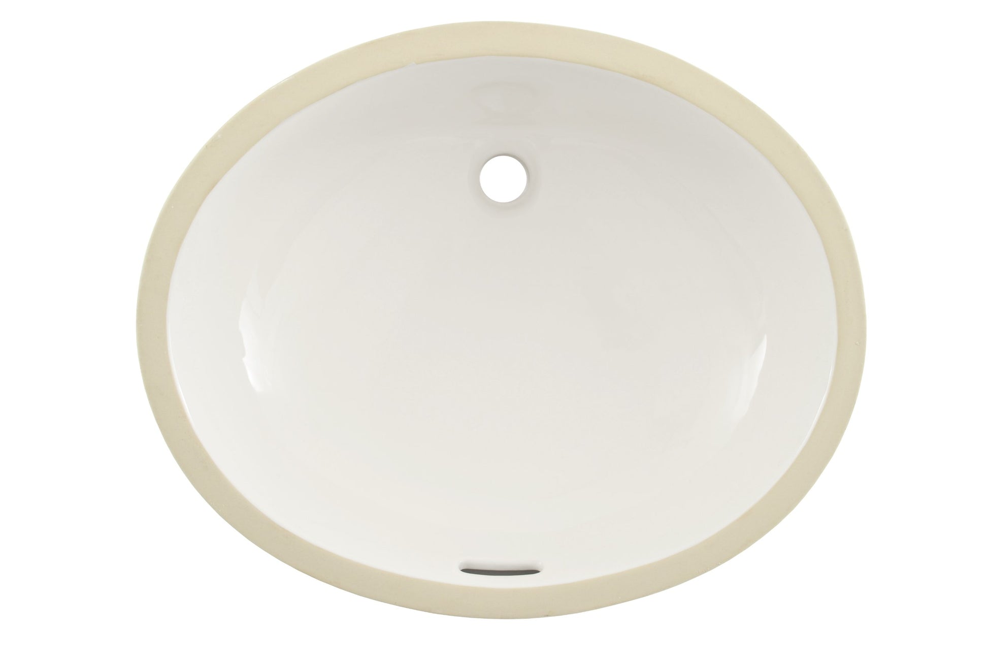 Oval undermount bathroom sink in cotton white with single faucet hole.