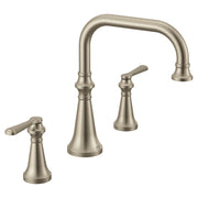 Moen Colinet Two Handle Deck Mount Roman Tub Faucet Trim with Lever Handles in Brushed Nickel - TS44503BN