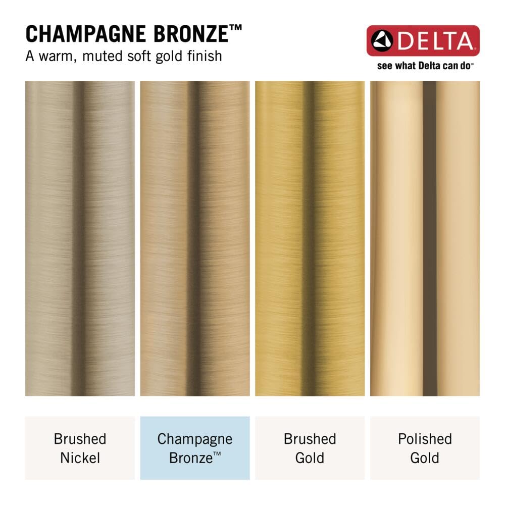 Delta Modern Monitor Series Shower With Raincan, Hand Shower & Rough Valve in Champagne Bronze - 342701-CZ