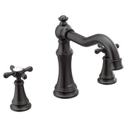 Moen Weymouth Two Handle Roman Tub Faucet with Cross Handles Trim Kit Trim Only in Matte Black - TS22101BL