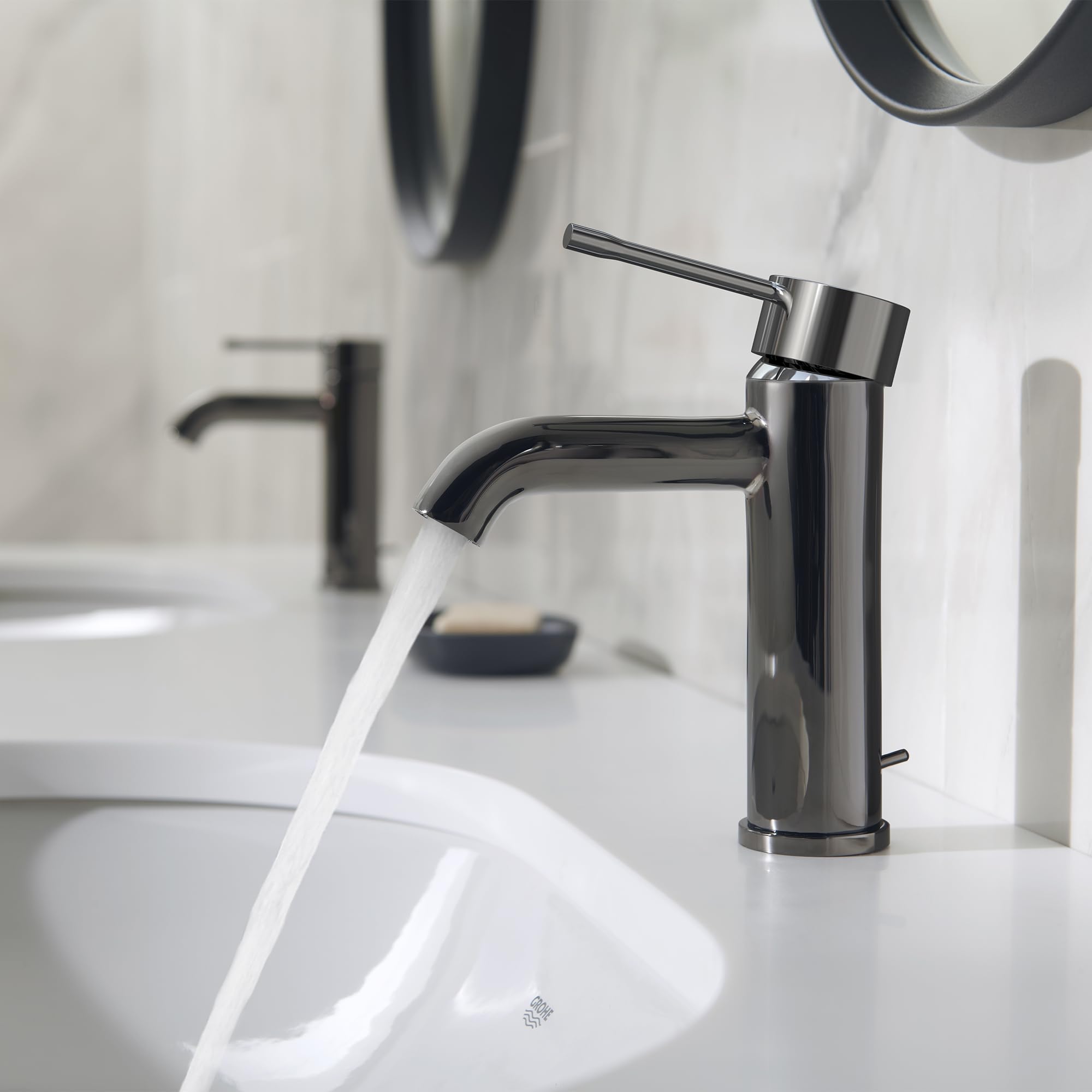 Grohe Essence 23592A0A Single Hole Single-Handle S-Size Bathroom Faucet 1.2 GPM in Grohe Hard Graphite