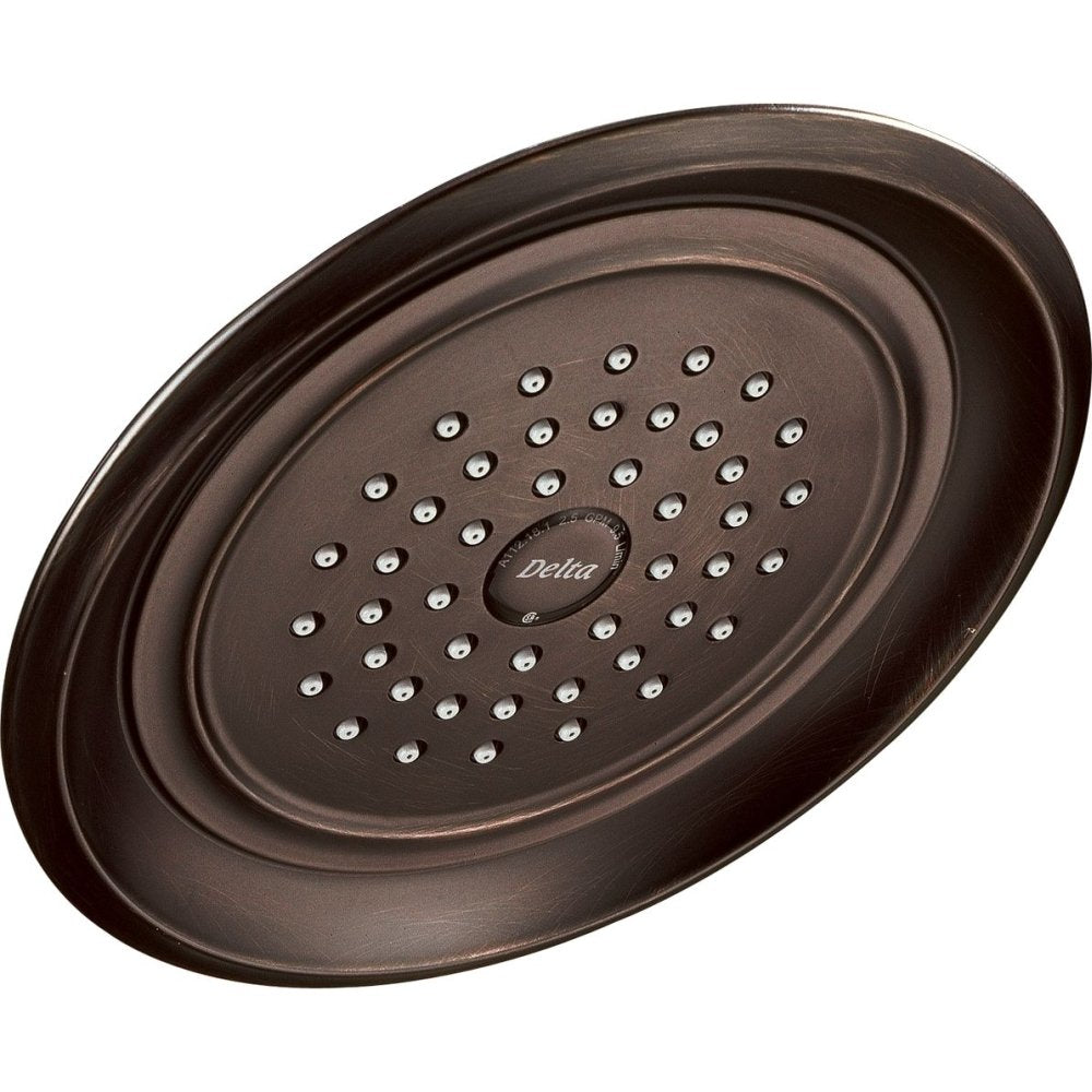 Round Venetian bronze shower head with multiple spray nozzles and decorative ring trim.