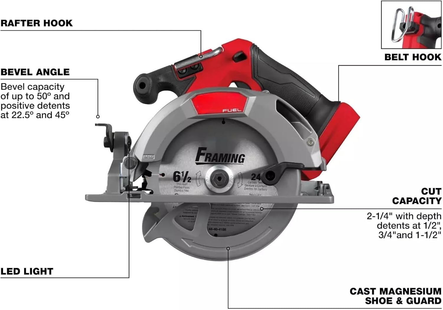 Milwaukee M18 FUEL 6.5 inch Circular Saw - Tool Only - 2833-20