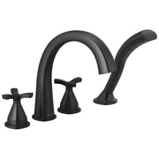 Delta Stryke Four Hole Arc Roman Tub Trim with Cross Handles