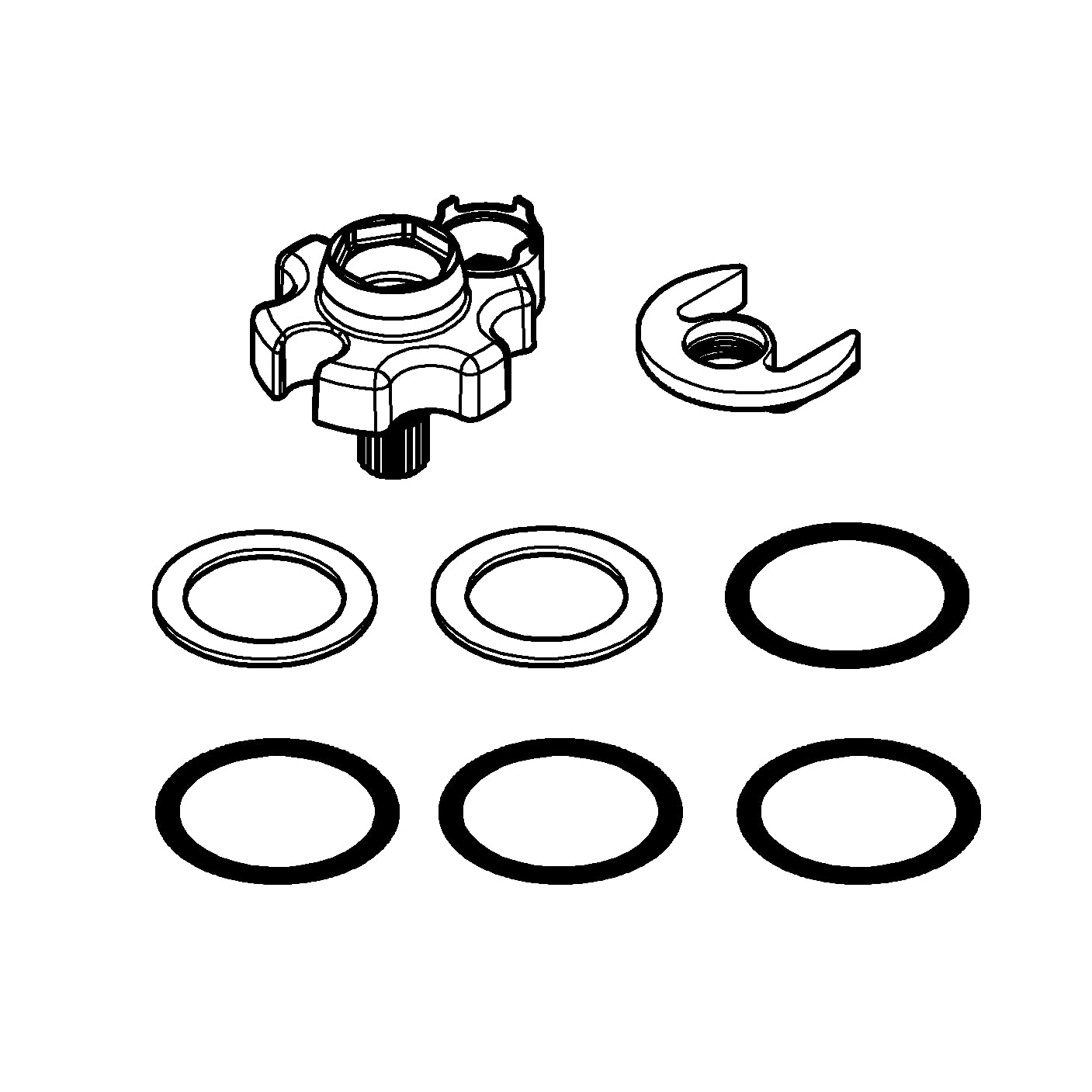 Grohe Repair Parts 46345000 Shank Mounting Kit in Grohe Chrome
