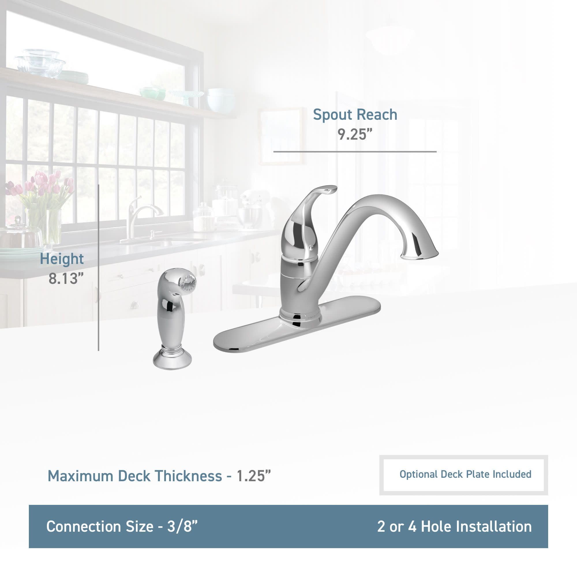 Moen Camerist One Handle Low Arc Kitchen Faucet in Chrome - 7840