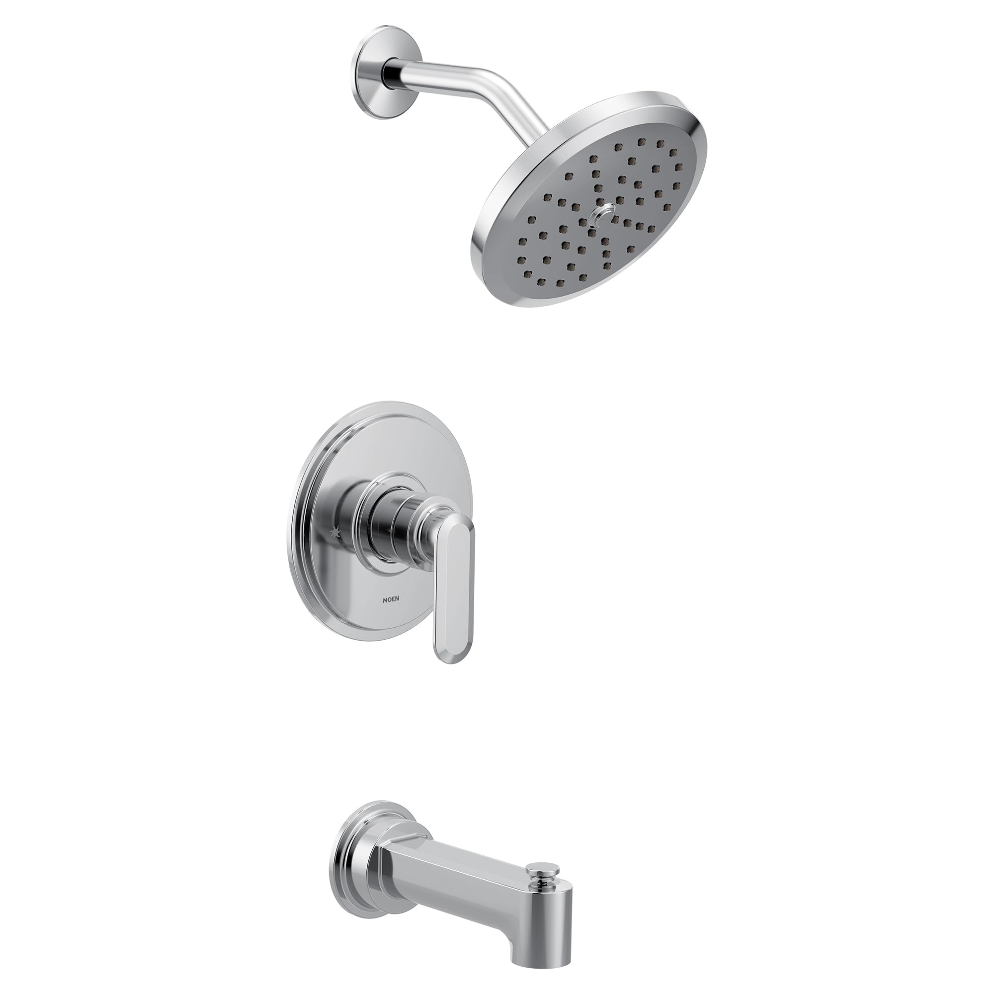Moen Greenfield Bathroom M CORE 3 Series Shower Trim Set with Wide Showerhead Shower Handle and Tub Spout in Chrome - UT33323