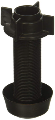 Dark bronze support assembly with cylindrical threaded body, round top opening, side tabs, and circular base.