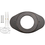 Venetian bronze oval shower cover plate with mounting hardware and white trim ring strips included.