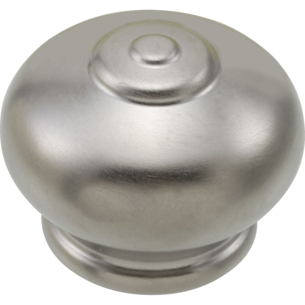 Stainless steel dome-shaped finial with small knob top and ridged base collar.