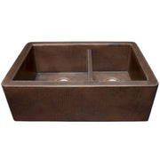 Native Trails CPK276 Farmhouse 33" Duet Copper Kitchen Sink: Antique Copper