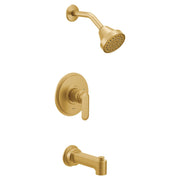 Moen Greenfield Bathroom Shower Faucet with Showerhead Shower Lever Handle and Tub Spout in Brushed Gold - UT2323EPBG