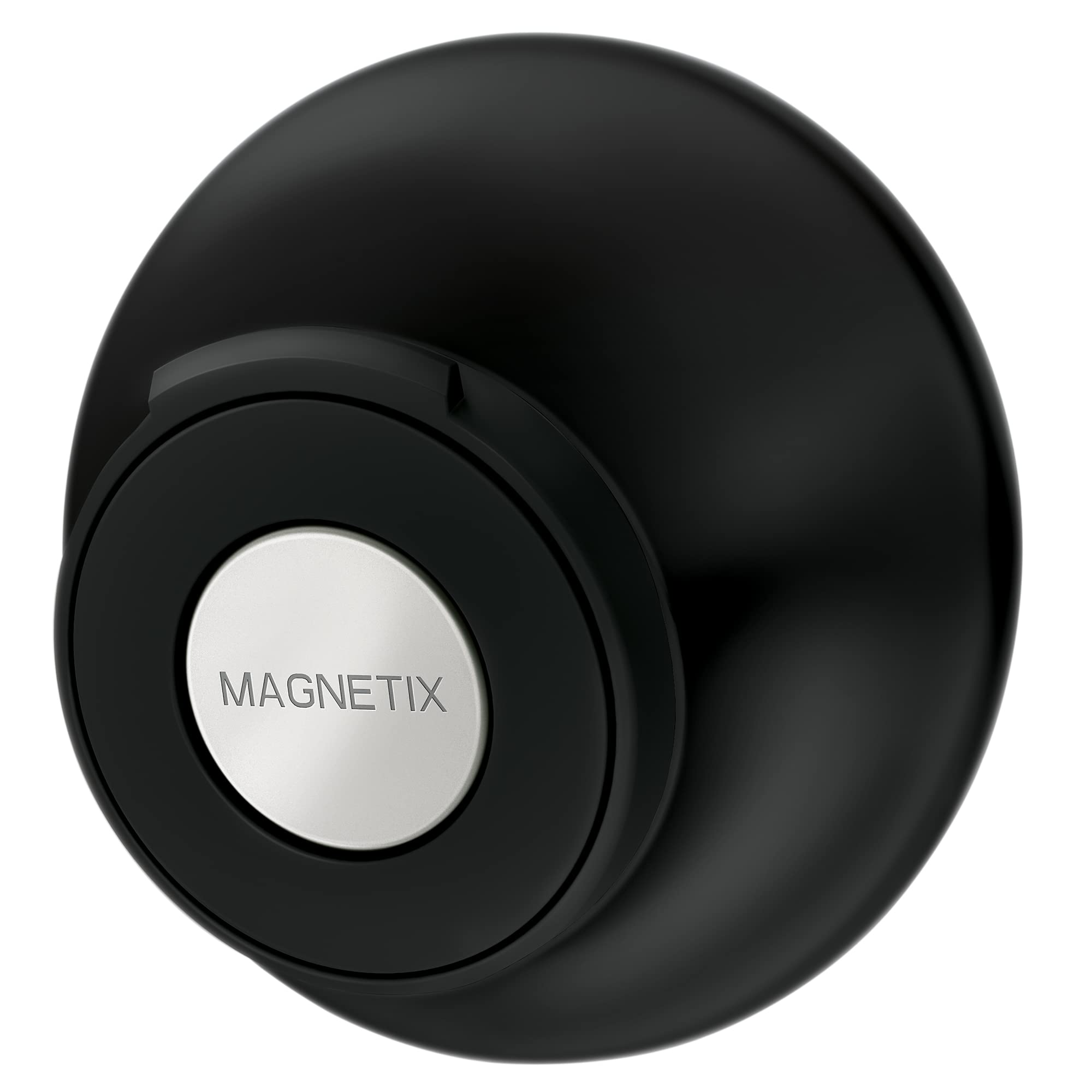 Matte black magnetic dock with circular design and white center labeled "MAGNETIX".