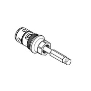 Chrome manual diverter repair part with cylindrical body, threaded connector, and protruding stem.