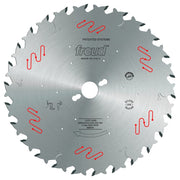 Freud 300mm circular saw blade with carbide teeth and central arbor hole, marked "Made in Italy."