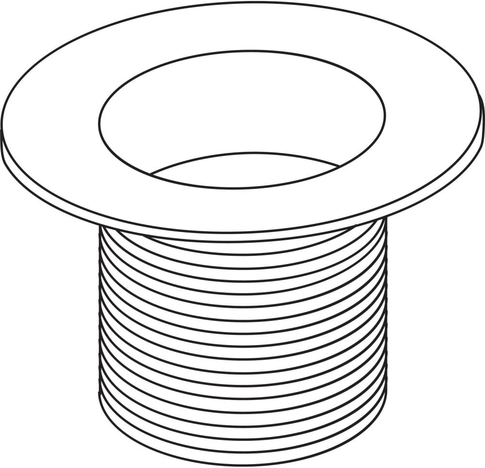 Chrome dome strainer waste plug with wide threaded base and central opening.