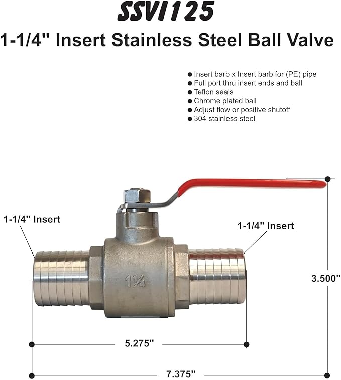 Merrill 1-1/4 in. Stainless Steel Ball Valve - SSVI125