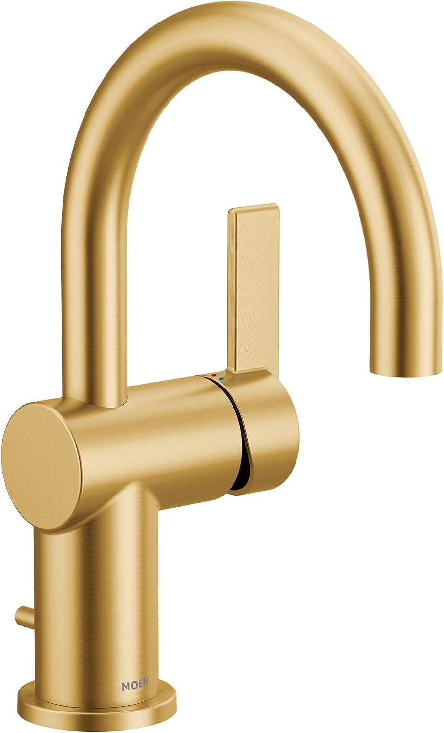 Moen Cia High Arc Single Handle Bathroom Sink Faucet - Brushed Gold