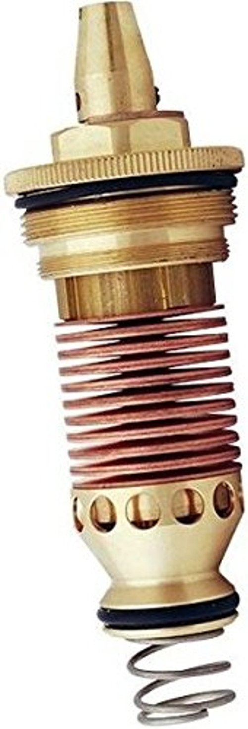 Grohe 1/2" thermostatic cartridge assembly with brass body, spring, and seals for faucet repair.