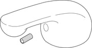 White metal lever handle kit with curved design and mounting hardware.