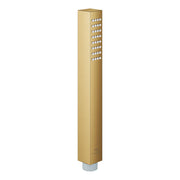 Grohe Euphoria brushed cool sunrise stick hand shower with multiple spray jets along the body and chrome connector at base.