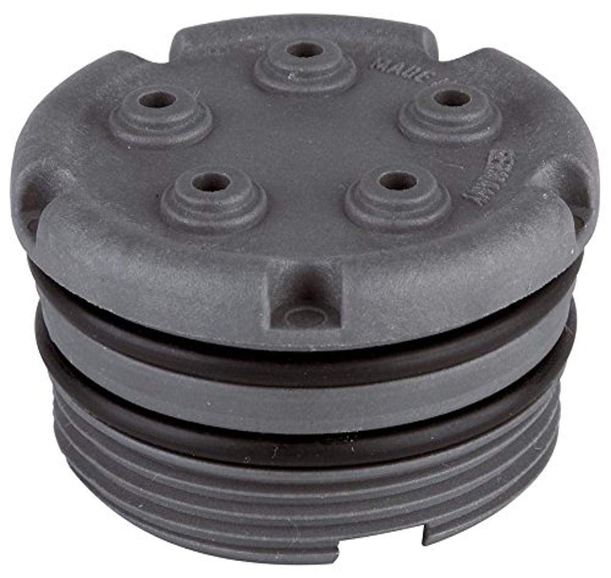 Gray pulsator element with five spray jets and threaded base for Grohe showerheads.