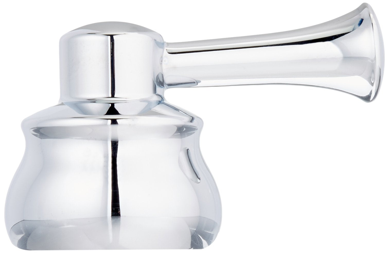Chrome metal lever handle kit for tub and shower with curved spout and cylindrical valve body.