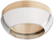 Chrome finish bonnet nut and cap with white and brushed gold-tone metal components.