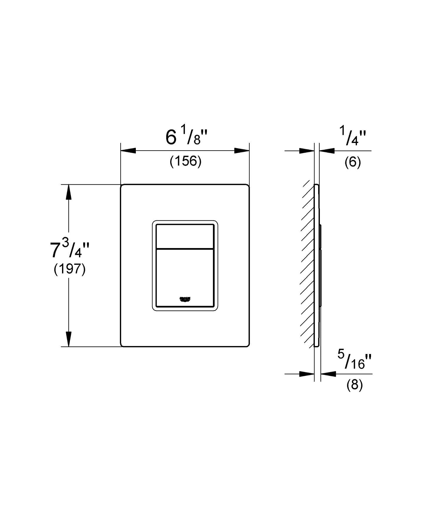 Grohe Skate 38845KS0 Wall Plate in Grohe Velvet Black