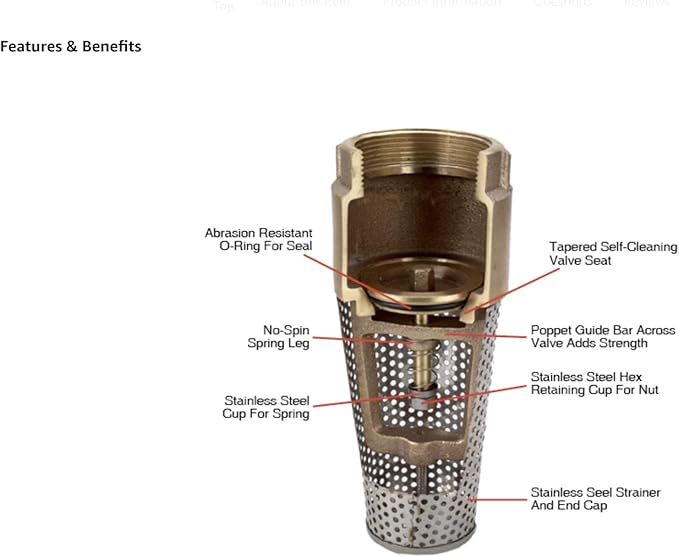 Merrill 710 Series 1 in. Brass Foot Valve - FVNL100