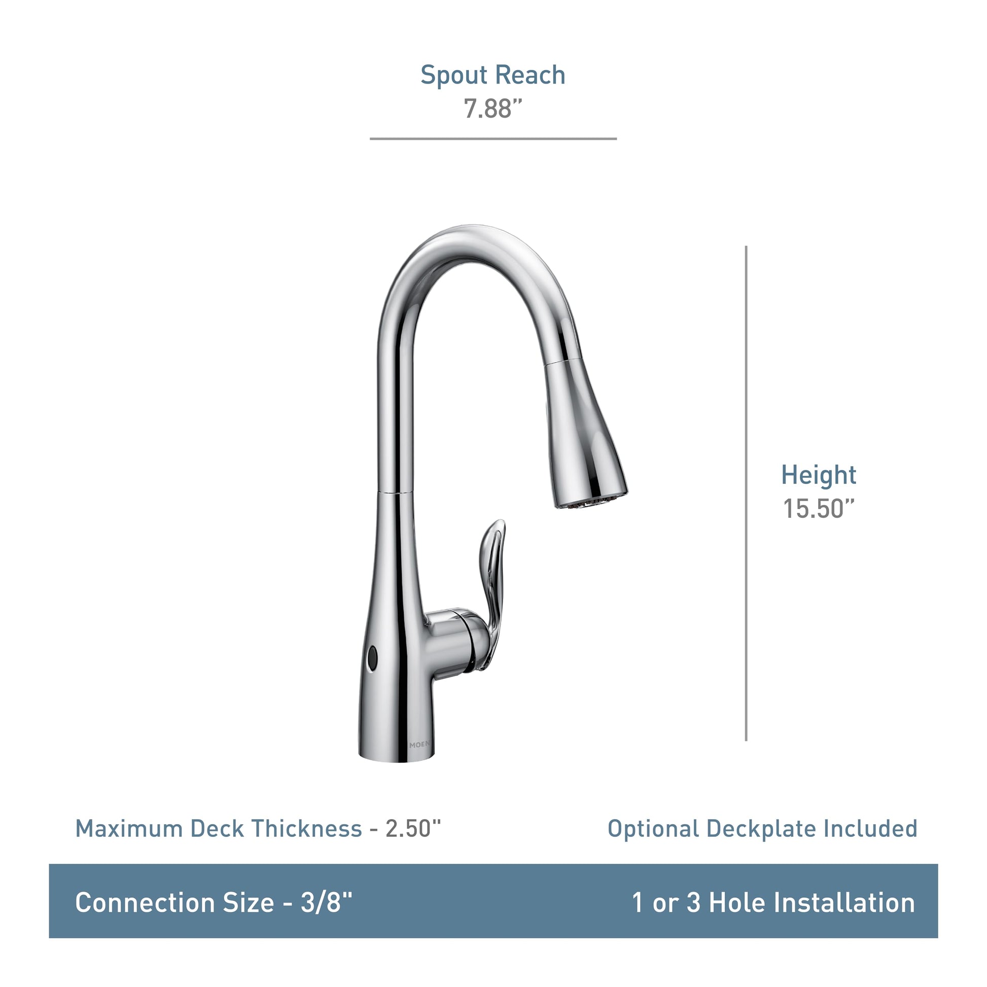 Moen Arbor touchless kitchen faucet with pulldown spout, single handle, and oil rubbed bronze finish.