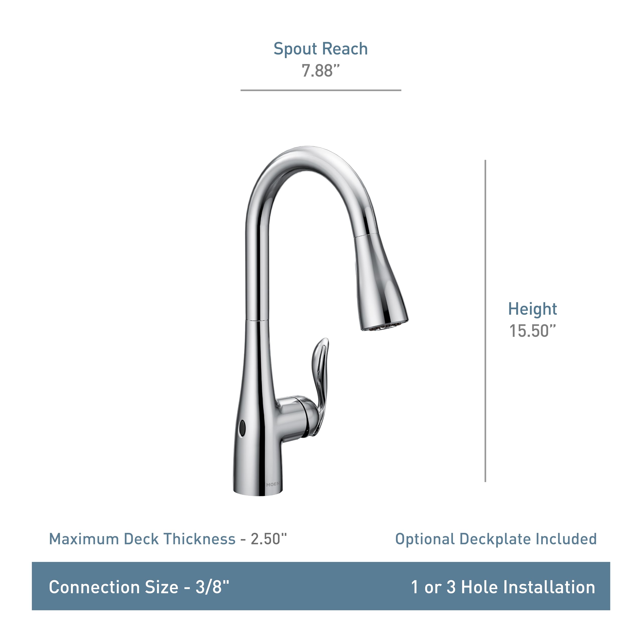 Moen Arbor touchless kitchen faucet with pulldown spout, single handle, and oil rubbed bronze finish.