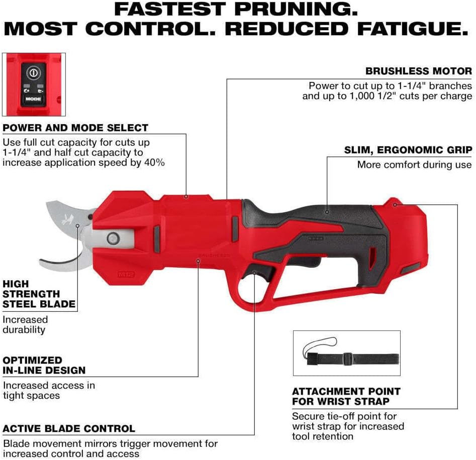 Milwaukee M12 Brushless Pruning Shears - Tool Only - 2534-20
