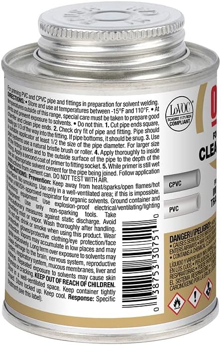 Oatey 30753 Pipe Primer Cleaner 32oz