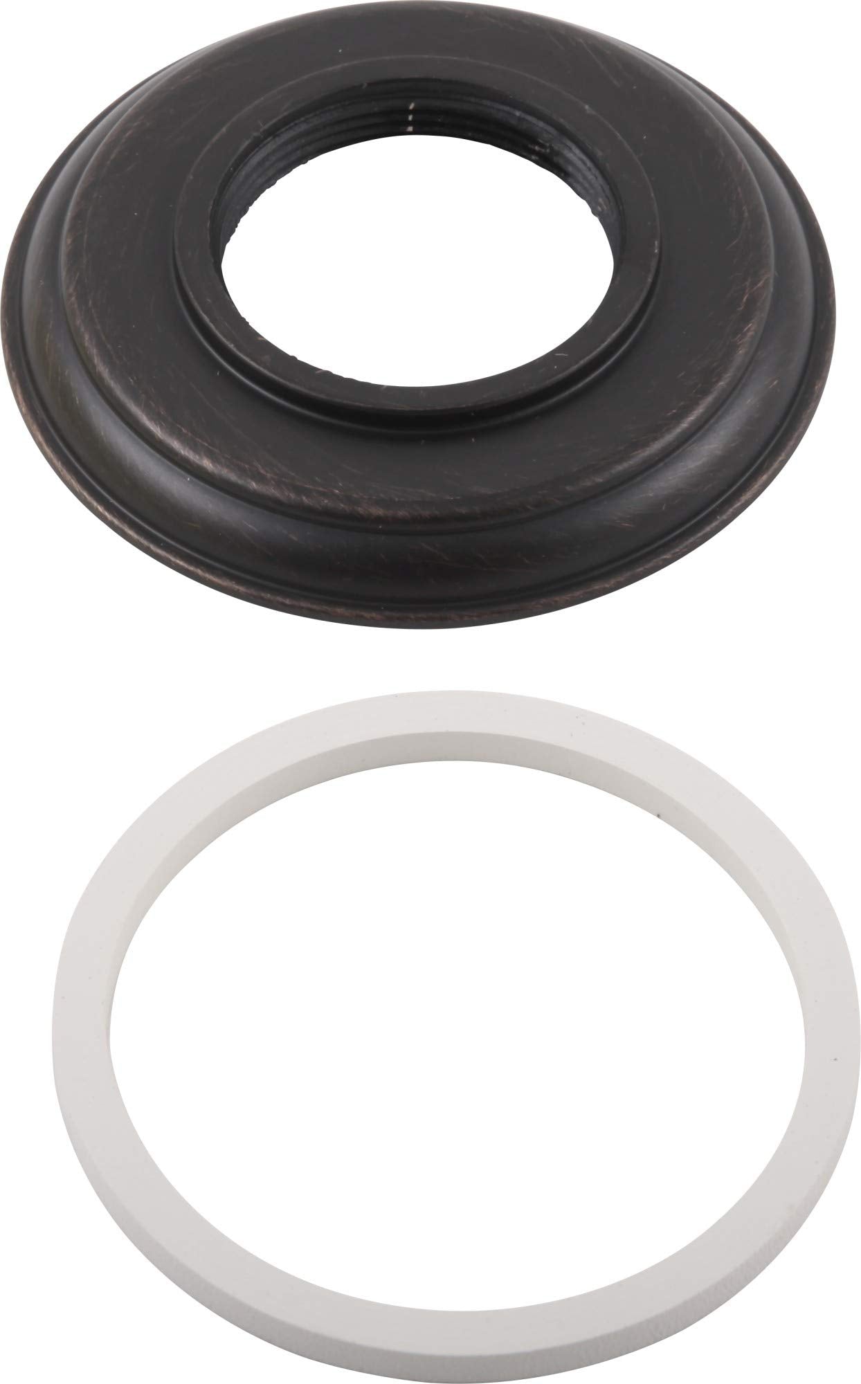 Venetian bronze handle base and white rubber gasket ring for roman tub faucet.