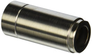 Stainless steel cylindrical shower sleeve with brushed finish and open ends, shown at an angle.