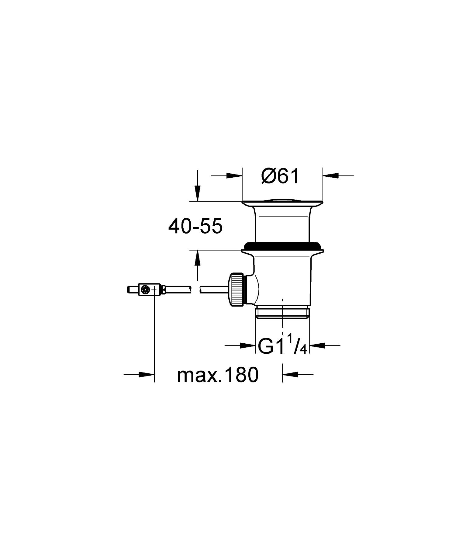 Grohe Repair Parts 28910000 1 1/4" Waste Set in Grohe Chrome
