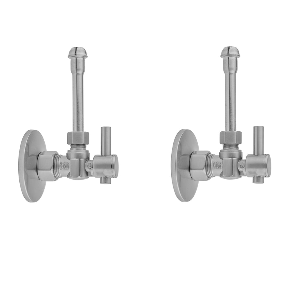 Jaclo 621-62CT-PEW Quarter Turn Angle Pattern 5/8" O.D. Compression (Fits 1/2" Copper) x 3/8" O.D. Faucet Supply Kit Standard Cross Handle, 20" Supply Tubes, Cover Tubes, Escutcheons in Pewter