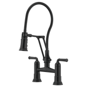 Brizo Rook Articulating Bridge Faucet with Finished Hose