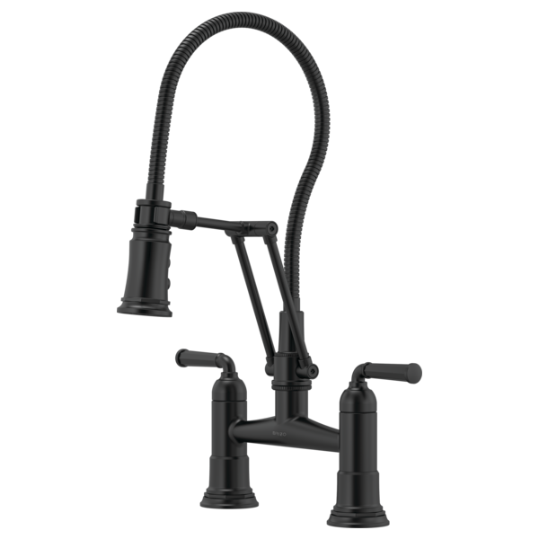 Brizo Rook Articulating Bridge Faucet with Finished Hose