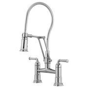 Brizo Rook Articulating Bridge Faucet with Finished Hose