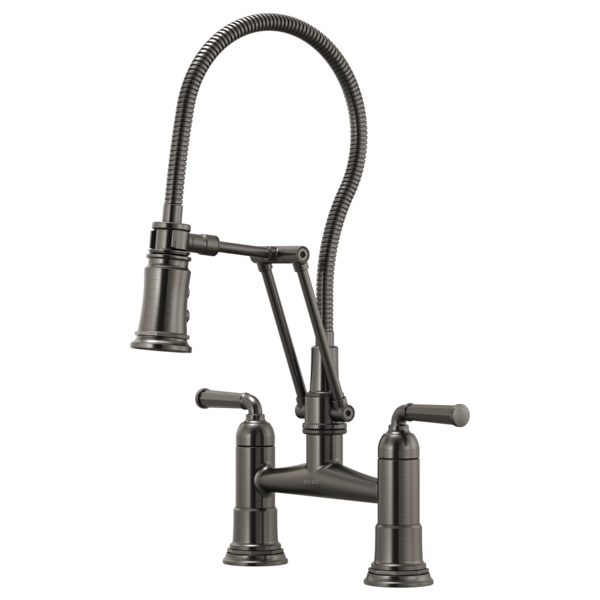Brizo Rook Articulating Bridge Faucet with Finished Hose