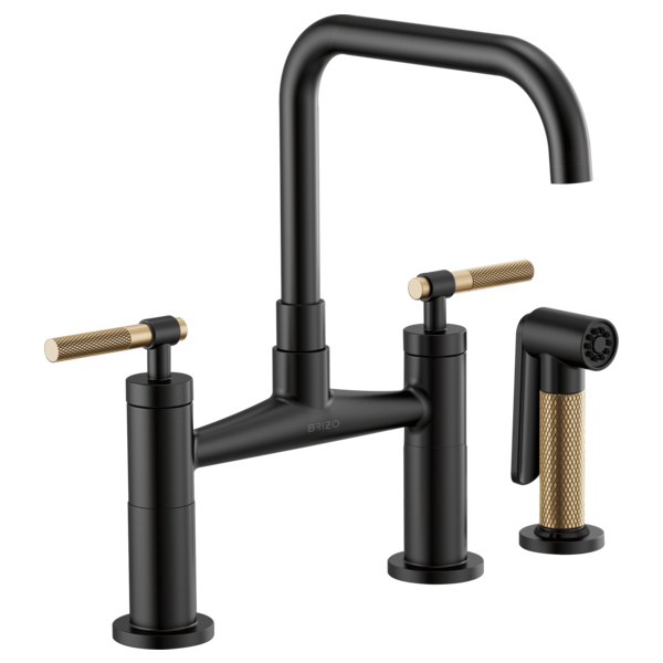 Brizo Litze Bridge Faucet with Square Spout & Knurled Handle