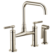 Brizo Litze Bridge Faucet with Square Spout & Knurled Handle