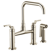 Brizo Litze Bridge Faucet with Square Spout & Industrial Handle